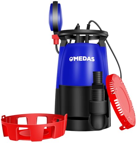 MEDAS Electric 3 in 1 Submersible Pump 3/4HP 500W 3302GPH Sump Pumps Clean/Dirty Water Utility w/Float Switch and Long 16.4ft Cable for Quickly Water Removal Drainage Pool Garden Tub Pond Flood Drain