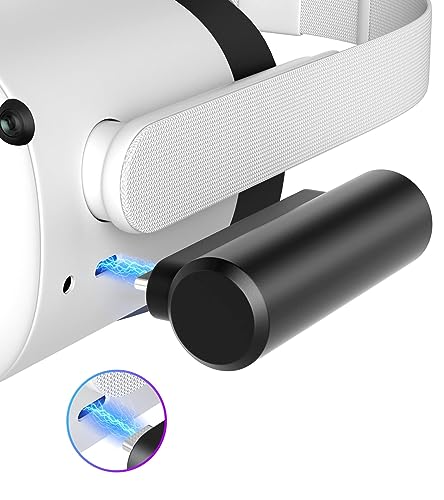 YRXVW Battery Pack Compatible with Oculus/Meta Quest 3/2/Pro, Portable Fast Charging Vr Battery Pack, Light Weight 3300mah Power Black Bank Battery Accessories for Oculus Extra 2-3h Gametime (Black)