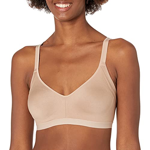 Warner's womens Blissful Benefits Underarm-smoothing With Seamless Stretch Wireless Lightly Lined Comfort Rm3911 T Shirt Bra, Toasted Almond, Large US