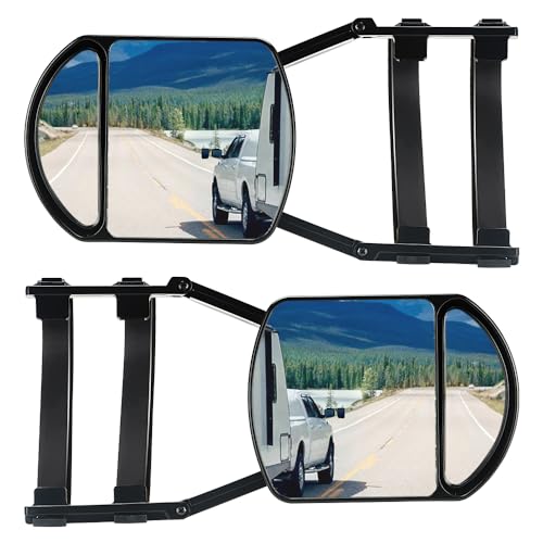 Piclafe Towing Mirrors, Mirror Extensions For Towing, 360 Degree Rotation Clip-on Dual View Tow Mirrors for Vehicle Car Truck Trailer, 2pcs