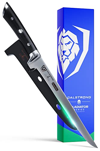 Dalstrong Boning Knife - 8 inch Flexible Blade - Gladiator Series Elite - Forged German High-Carbon Steel Kitchen Knife - Razor Sharp - Black G10 Handle - Fillet Knife - w/Sheath - NSF Certified