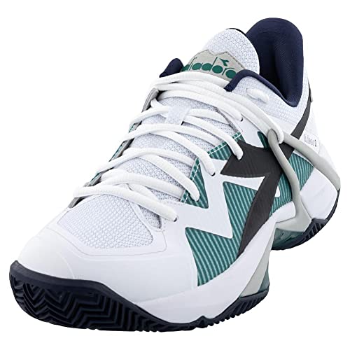 Diadora Men's B.Icon 2 Clay Tennis Shoe (White/Black/Blue Corsair, 9)