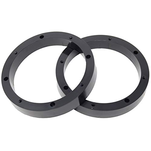 Audiopipe 1 Pair 6.5' Plastic Speaker Spacer Rings - Subwoofer Mid Range Custom Installation Mounting Adapter, Black