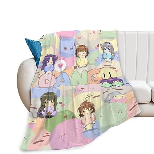 QZOXDGI Clannad Dango Blanket Super Soft Fleece Throw Blanket 50' x 40' Fuzzy Microfiber Flannel Cozy Warm Blanket for Couch Bed Sofa