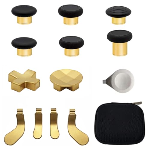 13 in 1 Thumbsticks D-Pads Kits Paddles Hair Trigger Buttons (Mini & Medium) Replacement for Xbox Elite Series 2 Controller (Model 1797) & Elite Series 2 Core (Plating Gold)