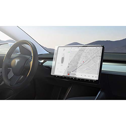 Tesla Model 3 Model Y 15' Center Control Touchscreen Car Navigation Touch Screen Protector, P50 P65 P80 P80D Tempered Glass 9H Anti-Scratch and Shock Resistant