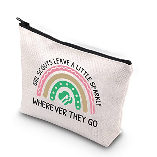 TSOTMO Girl Scout gift Girl Scouts Leave A Little Sparkle Wherever They Go Gift Zipper Pouch Makeup Bag (Girl scout sparkle)