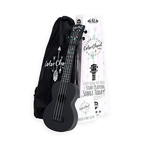 Kala Official Learn To Play Color Chord Ukulele Starter Kit for Beginners - includes a Color Chord Soprano Ukulele, logo tote bag, online lessons, tuner app, and booklet (KALA-LTP-SCC)
