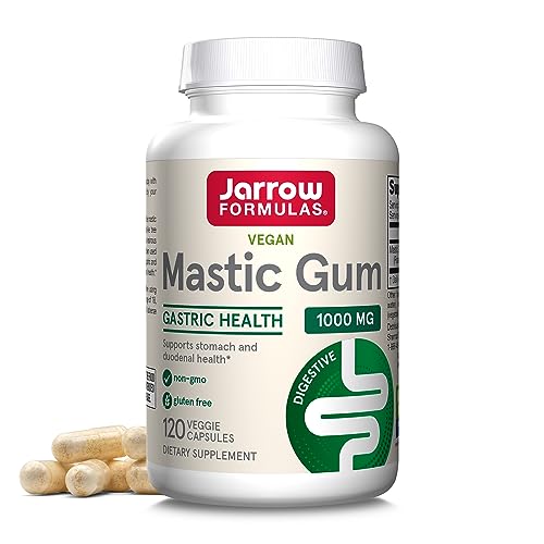 Jarrow Formulas Mastic Gum 1000 mg, Dietary Supplement for Gastrointestinal Health Support, 120 Veggie Capsules, 60 Day Supply