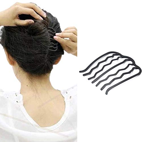 JONKY Vintage Alloy Paint U Shape Black Hair Side Combs Hair Tools for Hairstyle Hair Accessories Hair Side Combs Updo Combs Work Party Gifts for Women and Girls （Black）