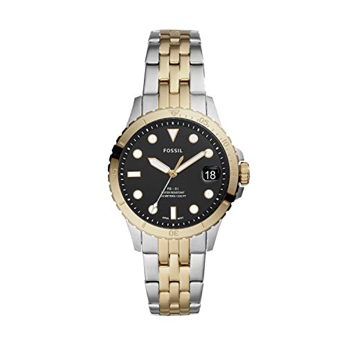 Fossil Women's FB-01 Quartz Stainless Steel Three-Hand Watch, Color: Gold/Silver (Model: ES4745)