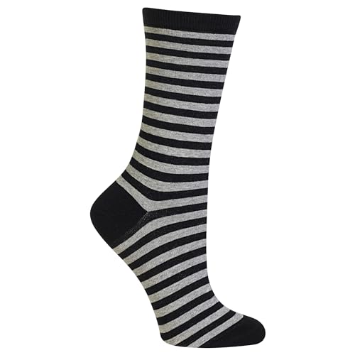 Hot Sox womens Classic Patterns Novelty Fashion Casual Socks Hosiery, Thin Stripe (Grey Heather), 4 10 US