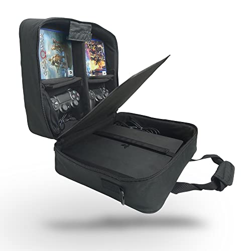 Chef Sac PS4 Bag Travel Carry Case | Portable Playstation 4 Travel Bag | Compatible with Playstation 4, PS4 Slim & PS4 Pro | Fits All PS4 and PS3 Models | Customizable & Padded for Protection (Black)