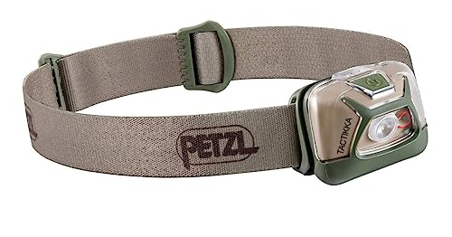 Petzl TACTIKKA Headlamp - Compact 300 Lumen Headlamp, Ideal for Hunting and Fishing with White or Red Lighting - Desert