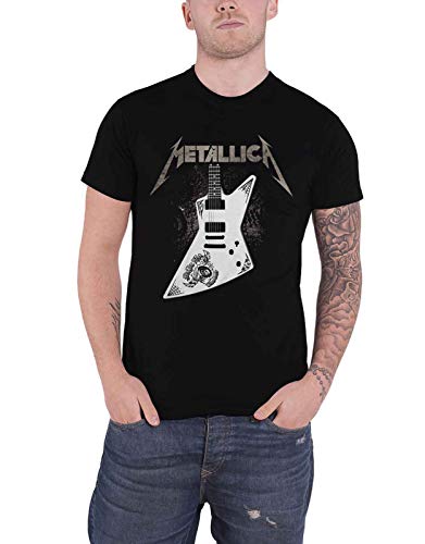 Metallica T Shirt Papa Het Guitar Band Logo Official Mens Black Size L