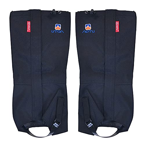 Winis Snow Gaiters Hiking Camping Mountain Climbing Leg Gaiters Oxford Waterproof Dustproof Antiwater Leg Cover Breathable Anti-bite High Gaiters Leg Protection Guard Boot Guardian (1 Pair) (Black)