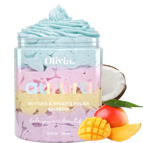 Olivia Aurora Buttocks Breasts, Body Exfoliating Scrub, Smooth Skin Exfoliator Butt Acne Cellulite and Ingrown Hair for Women, Body Exfoliant 10 Oz