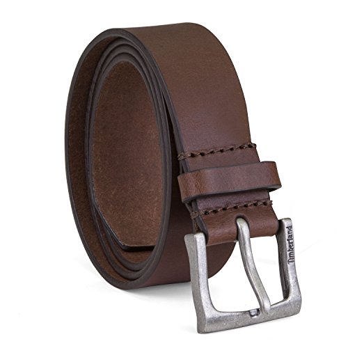 Timberland Men's Classic Leather Jean Belt 1.4 Inches Wide (Big & Tall Available), Brown, 34