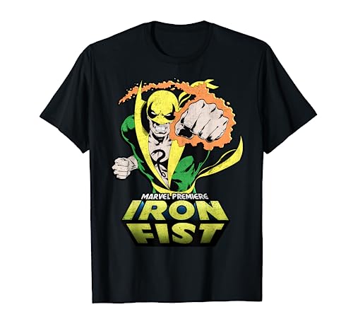 Marvel Comics Retro Classic Iron Fist Flaming Punch T-Shirt