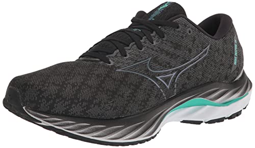 Mizuno Men's Wave Inspire 19 Running Shoe, Black/Metallic Grey, 11.5 Wide