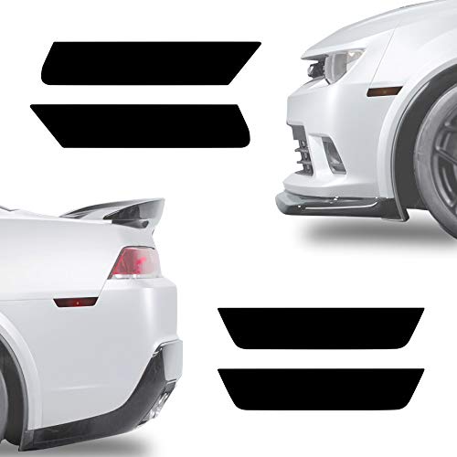 NDRUSH Blackout Side Marker Lights Vinyl Tint Film Precut Overlay Front Rear Sidemarker Wrap Cover Compatible with Chevy Camaro 2010-2015