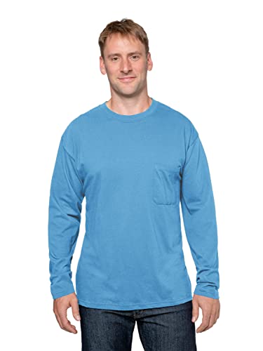 Insect Shield Men's UPF Dri-Balance Long Sleeve Pocket T-Shirt, Marine Blue, Large