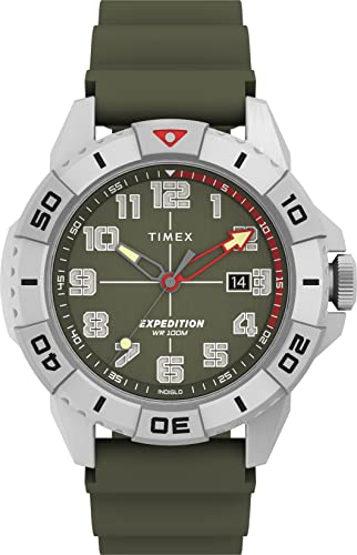 Timex Men's Expedition North Ridge 41mm Watch - Green Dial Silver-Tone Case Green Strap