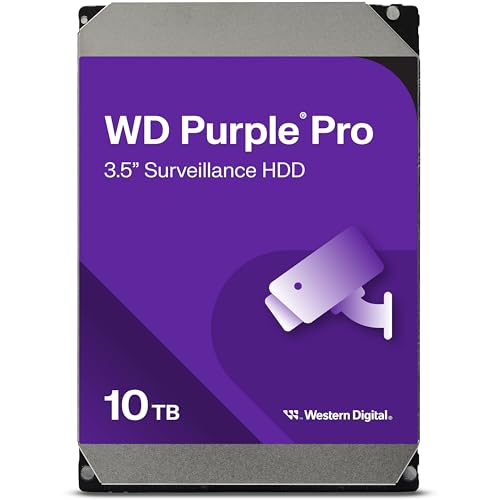Western Digital 10TB WD Purple Pro Surveillance Internal Hard Drive HDD - SATA 6 Gb/s, 256 MB Cache, 3.5' - WD101PURP