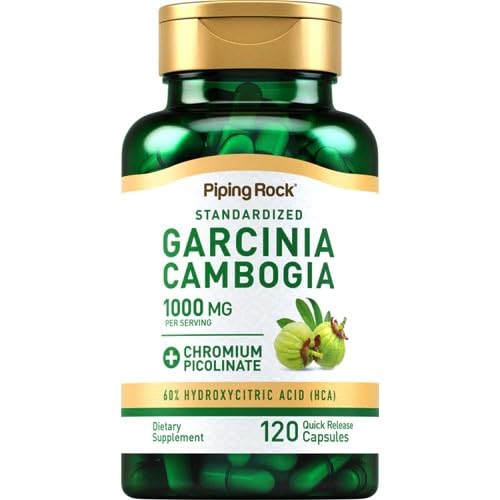 Piping Rock Garcinia Cambogia Extract | 120 Capsules | 1000mg | Plus Chromium Picolinate | Non-GMO, Gluten Free Supplement