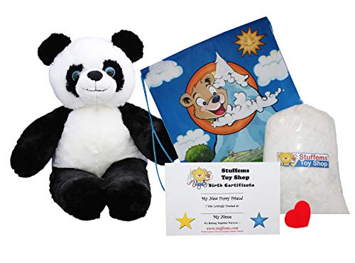Make Your Own Stuffed Animal Panda 16' - No Sew - Kit with Cute Backpack!