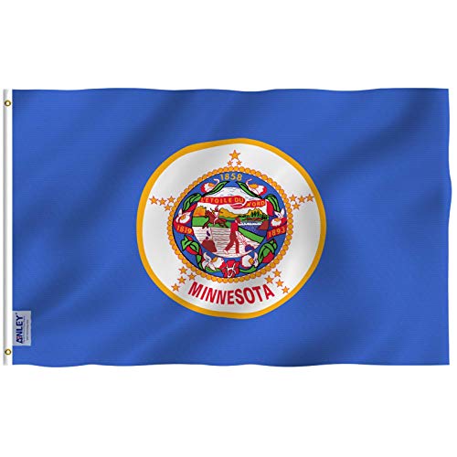 Anley Fly Breeze 3x5 Foot Minnesota State Flag - Vivid Color and Fade proof - Canvas Header and Double Stitched - Minnesota MN Flags Polyester with Brass Grommets 3 X 5 Ft