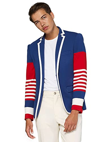 OppoSuits Men's Tall Size Supportswear-Dandy Fan-Cobalt Blue, 38