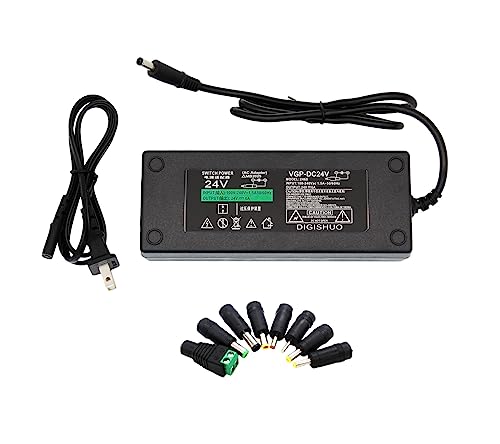 DIGISHUO DC 24V 6A 144W Power Supply Adapter Transformer Switch AC 110V/220V to DC 24V 6amp Switching Converter LED Driver for LED Strip Light CCTV Camera Security System (24V 6A 144W)