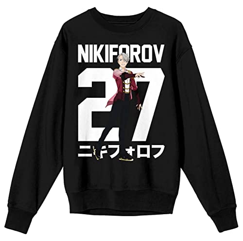 Yuri On Ice Victor Nikiforov Men's Black Long Sleeve Shirt-S
