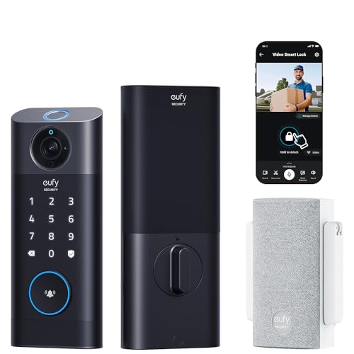 eufy Security Video Smart Lock S330, Chime Included, 3-in-1 Camera+Doorbell+Fingerprint Keyless Entry,BHMA, WiFi Door Lock,App Remote Control,2K HD,No Monthly Fee,SD Card Required