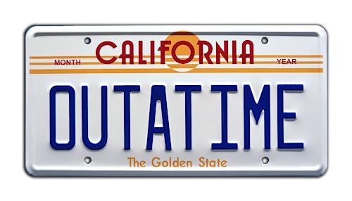 Back to The Future | Delorean | Outatime | Metal Stamped Vanity Prop License Plate