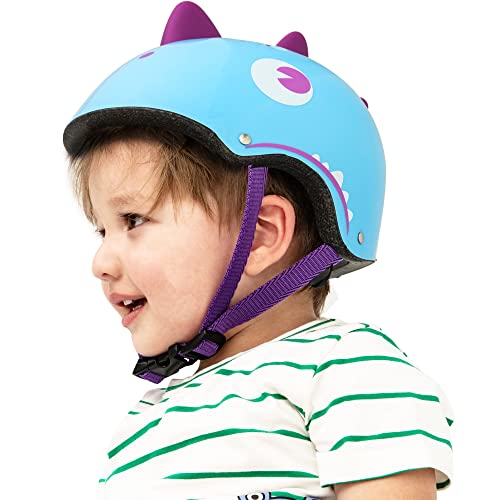 RoyalBaby Dino Kids Bike Helmet Dinosaur Design Multi-Sport Helmet Adjustable for Toddler to Children Age 3-12 Years Blue