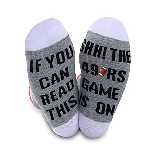 Novelty Fans Gift Socks If You Can Read This SHHH The Football Game Is On Football Fans Gift (49ER)