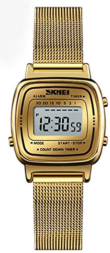 MASTOP Women's Quartz Watches Ultra-Thin Gorgeous Simple Petite Wrist Watches Small Dial Mesh Steel Bracelet (Digital Watch - Gold)