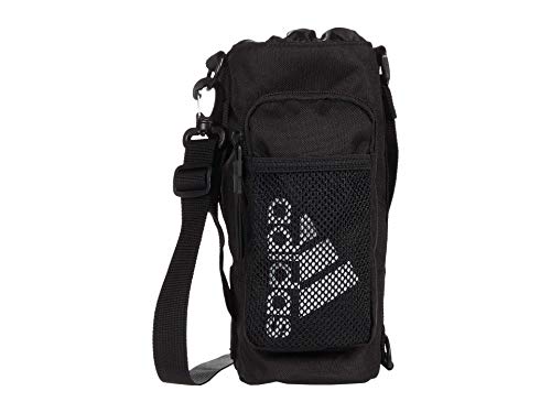 adidas Hydration Crossbody Water Bottle Sling Bag, Black/White, One Size