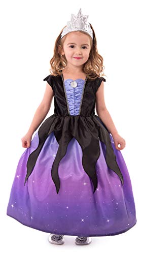 Little Adventures Sea Witch with Soft Crown Dress Up Costume (Large Age 5-7) - Machine Washable Child Pretend Play and Party Dress with No Glitter