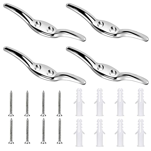 4 Pcs Hook for Blinds Cord,Zinc Alloy Blind Cord Holder with Screws Blind Cord Safety Rope Cleat Window Rope Cleat Hook Blind Accessories Hooks for Home Office Window Blinds Curtains Sun Shades Ropes