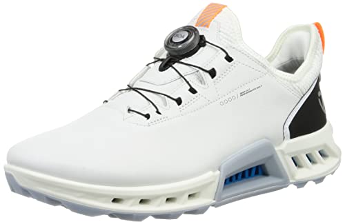 ECCO Men's Biom C4 BOA Gore-TEX Waterproof Golf Shoe, White, 10-10.5