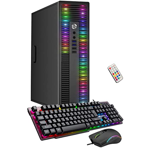 HP ProDesk Desktop RGB Lights Computer Intel Core i5 4570 3.2 GHz 8GB RAM 256GB SSD Win 10 Pro WiFi, Gaming PC Keyboard, Mouse(Renewed)