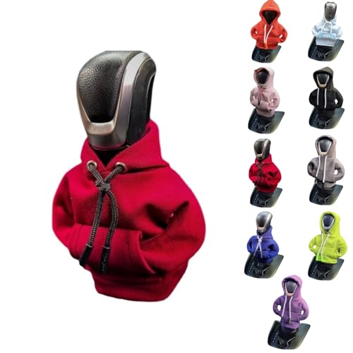 Dukebo Mini Car Gear Shift Cover Hoodie Car Gear Shift Cover, Interior Accessories Shift Knobs Fashionable Shirt Trim(Red) (HF0817A)