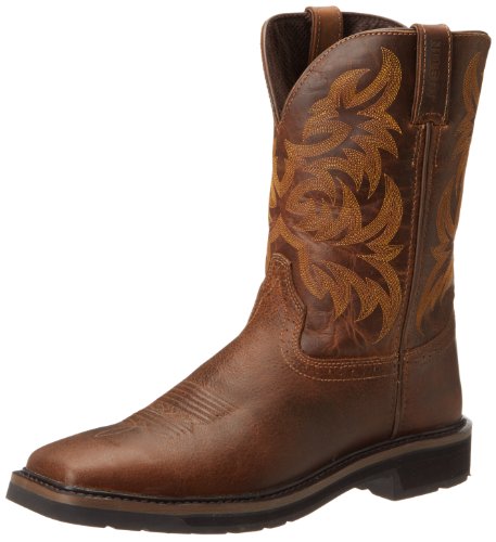 Justin Original Work Men's Stampede Pull On Square Toe, Rugged Tan, 11 2E US