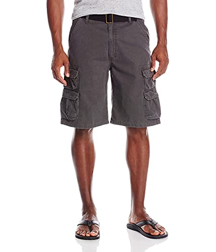 Wrangler Authentics Men's Big & Tall Premium Cargo Short, Anthracite Twill, 52