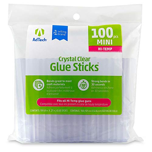 Adtech W229-34ZIP100 Mini Hot Glue Sticks, 1pack ,100 pieces, Clear