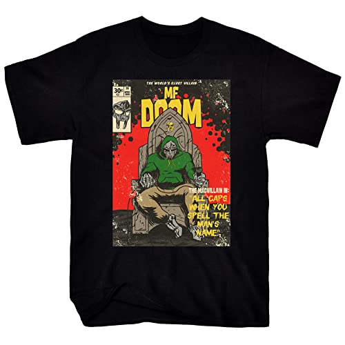 MF Doom Shirt Rap T Shirt for Men Women Funny Cotton Classic Short Sleeve Tee (X-Large, Black)