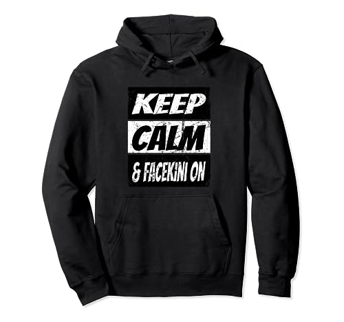 Retro Keep Calm And Facekini On Sunblock Protect Mask Pullover Hoodie